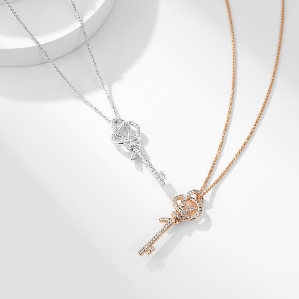 Tiffany Tiffan Key Woven Cubic Zirconia Necklace