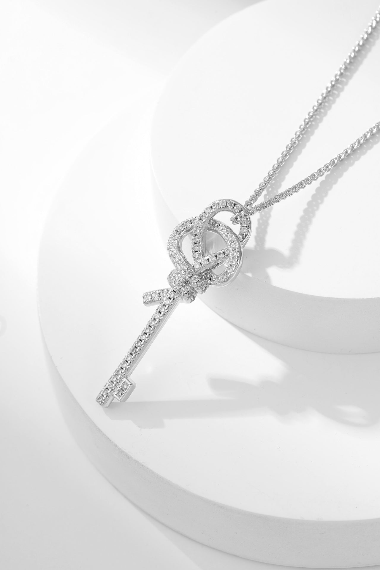 Tiffany Tiffan Key Woven Cubic Zirconia Necklace