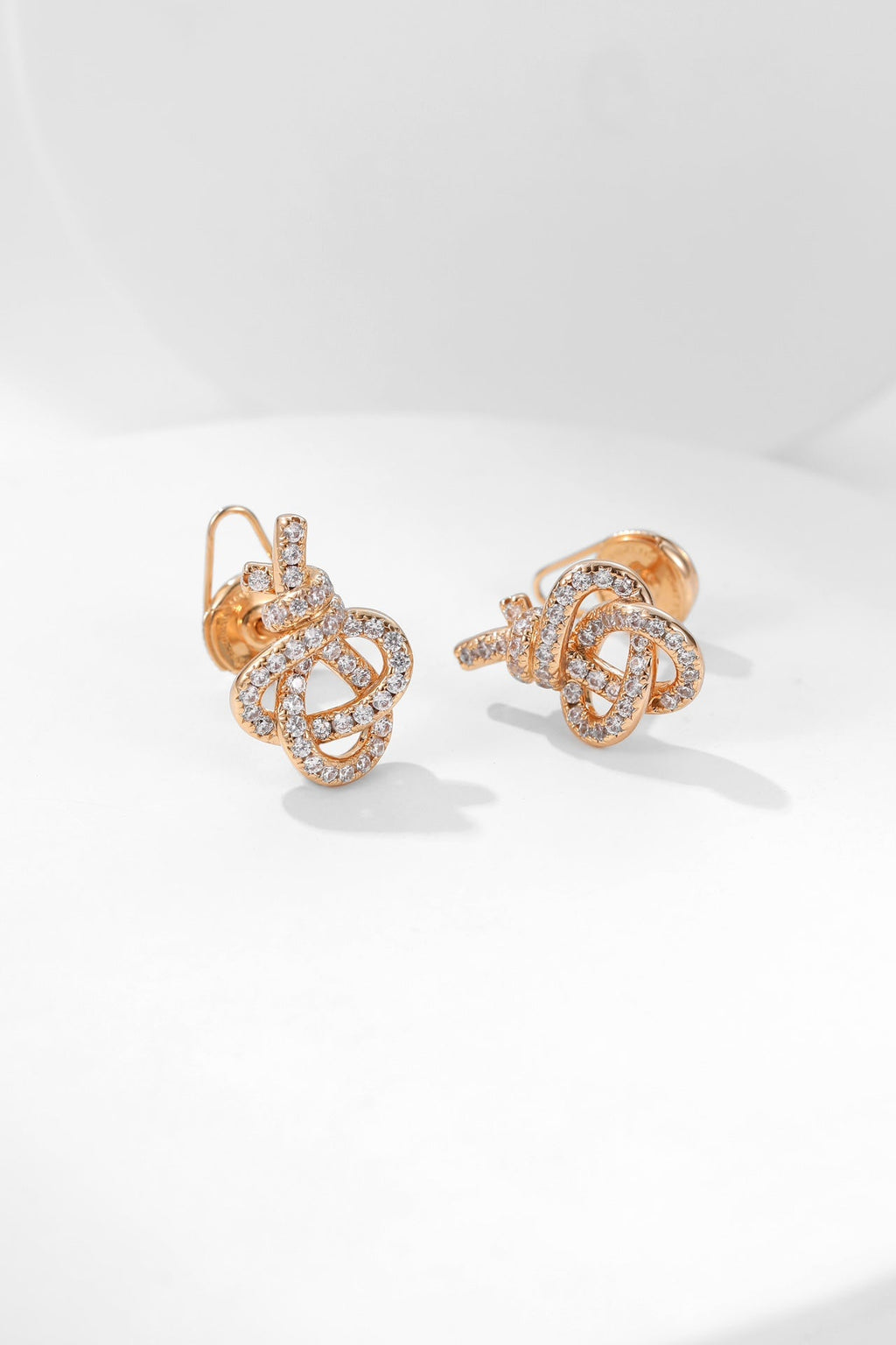 Tiffany Tiffan Key Woven Cubic Zirconia Earrings