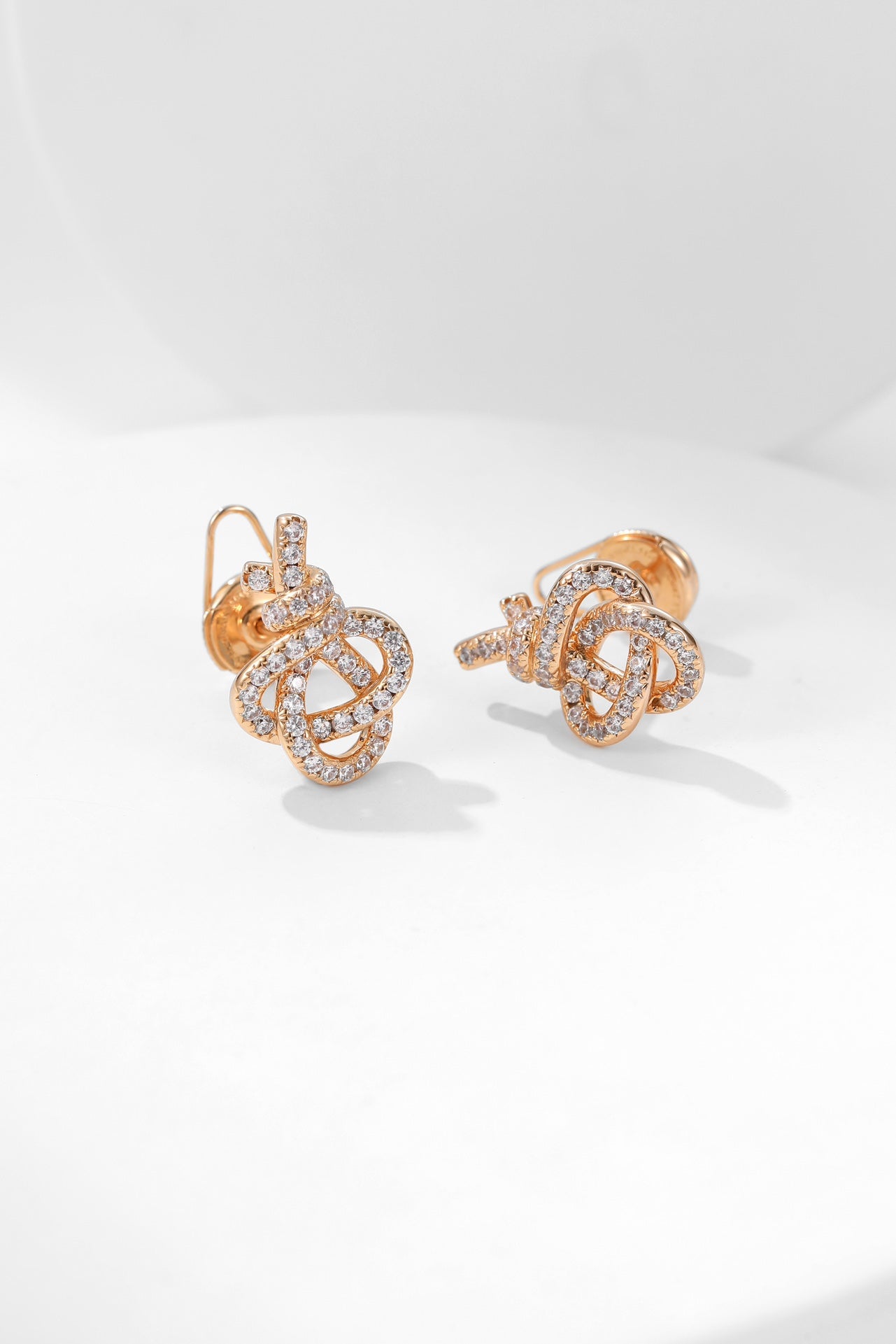 Tiffany Tiffan Key Woven Cubic Zirconia Earrings