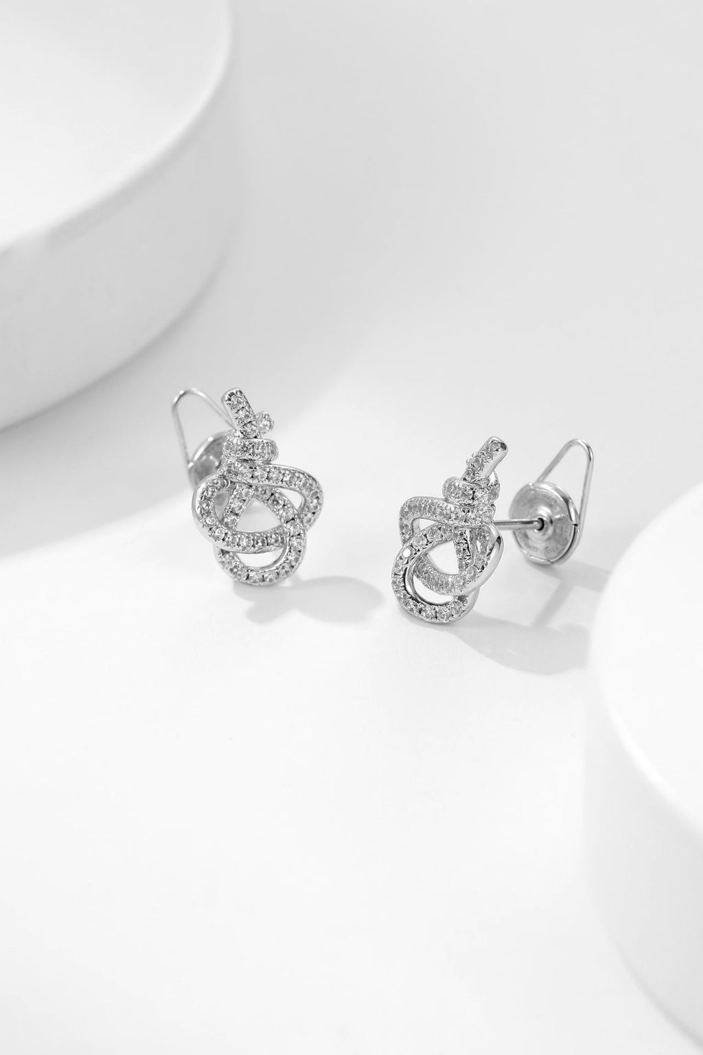 Tiffany Tiffan Key Woven Cubic Zirconia Earrings