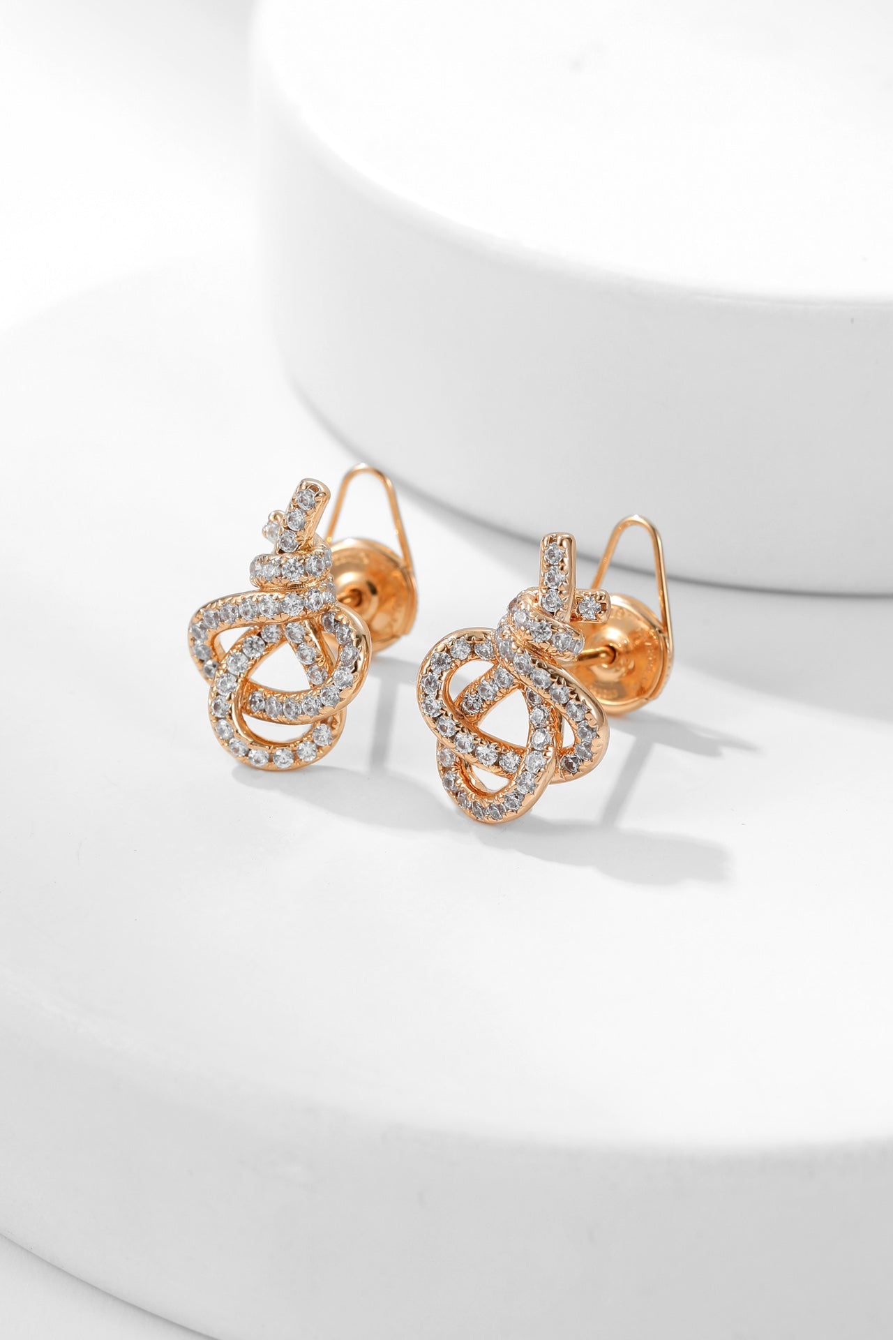 Tiffany Tiffan Key Woven Cubic Zirconia Earrings