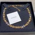 Chanel 2026 Gold and Silver Two-Tone Chain Double C Small Necklace Choker