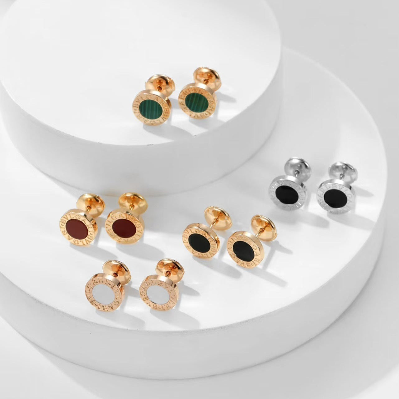 Bvlgari Pink Gold Stud Earrings