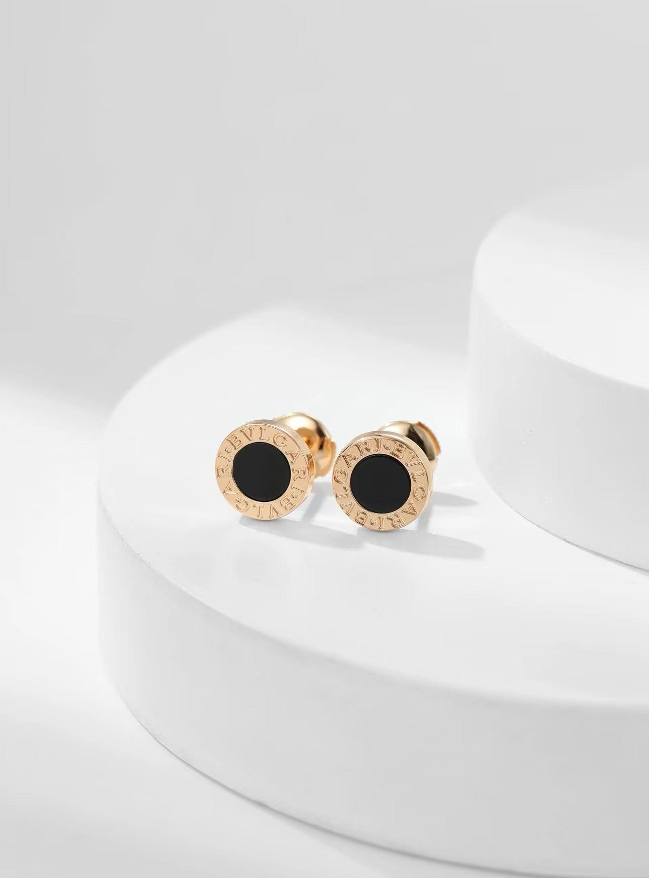 Bvlgari Pink Gold Stud Earrings