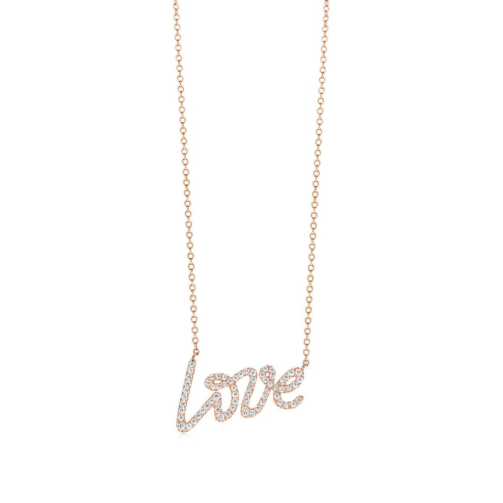 Tiffany Paloma S Graffiti Love Necklace Cubic Zirconia
