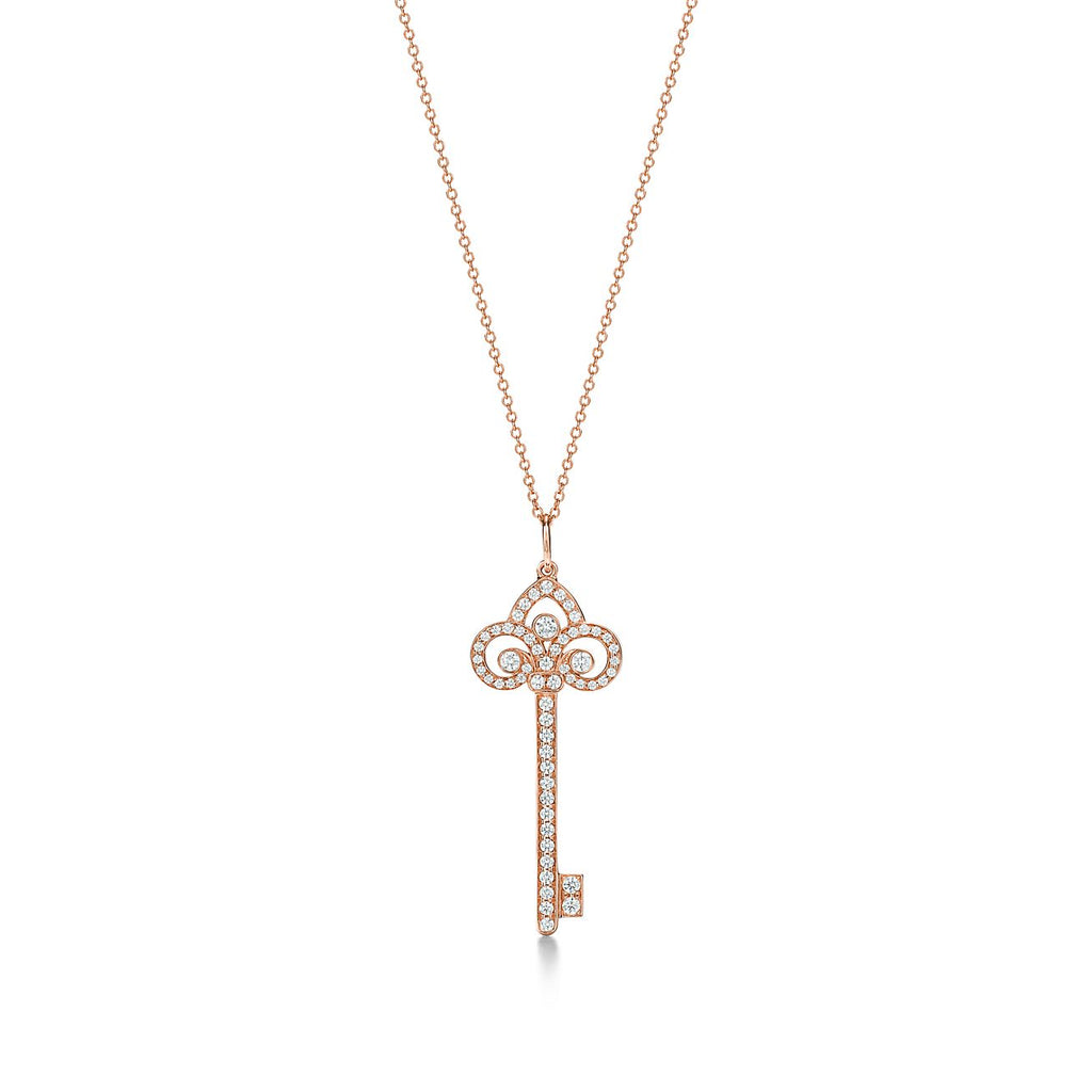Tiffany Fleur Key Cubic Zirconia Necklace