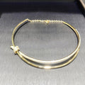 Tiffany Knot Double Row Necklace in Yellow Gold with Cubic Zirconia