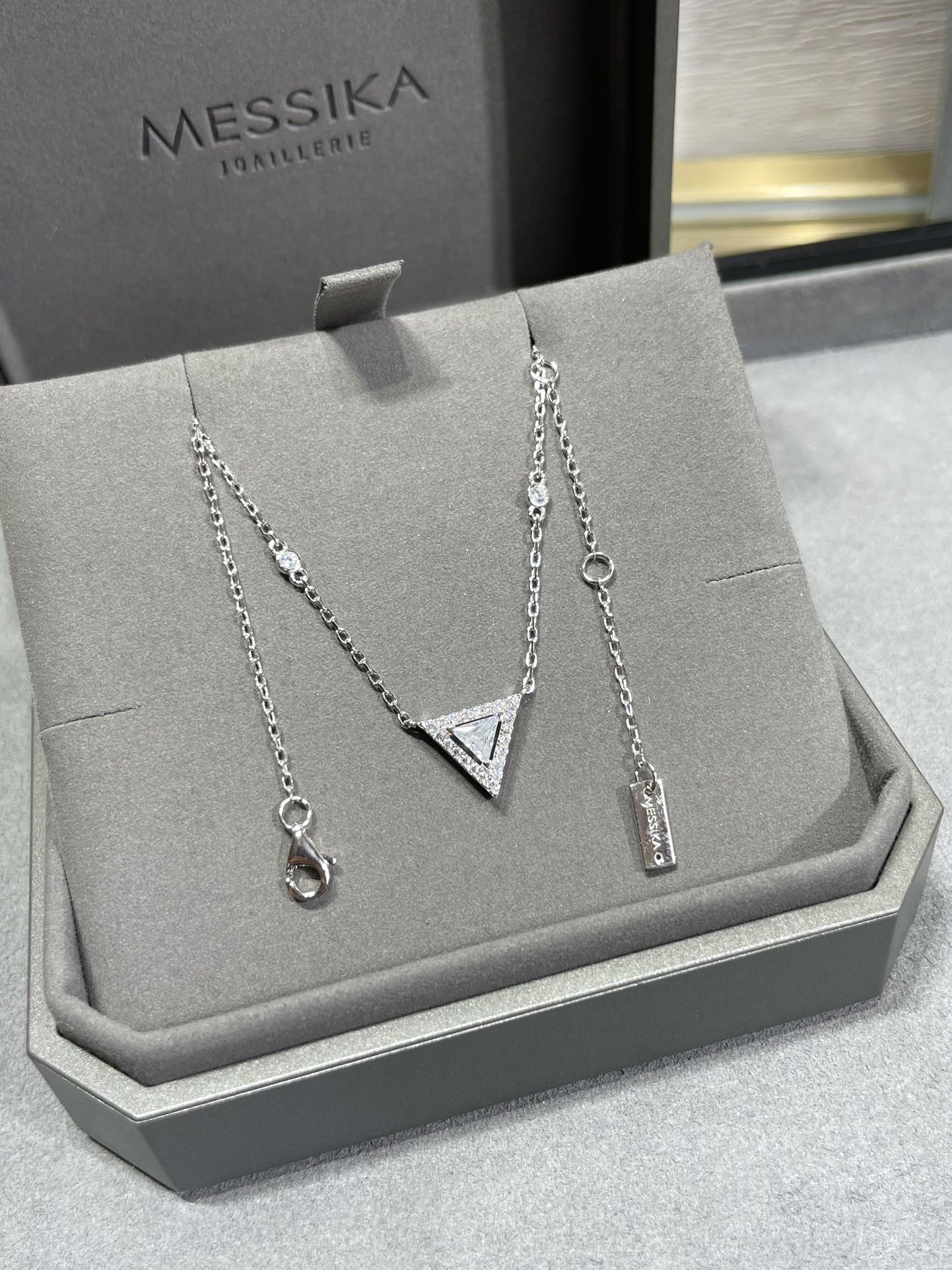 Messika Messik Triangle Cubic Zirconia Silver Necklace