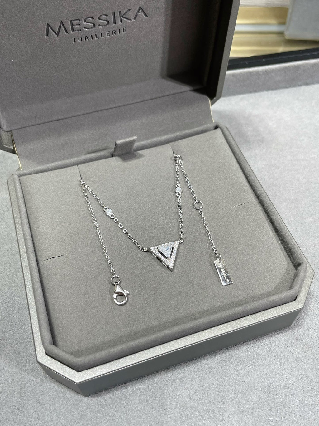 Messika Messik Triangle Cubic Zirconia Silver Necklace