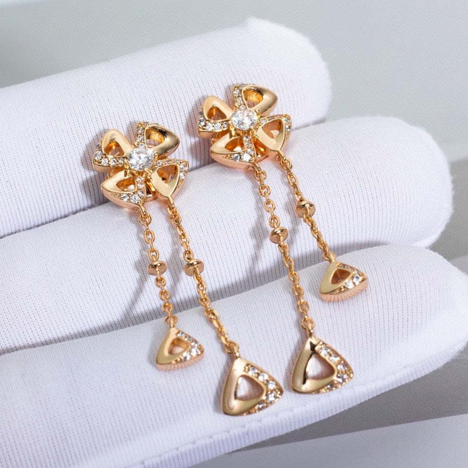 Bvlgari Fiorever Pink Gold Cubic Zirconia Earrings