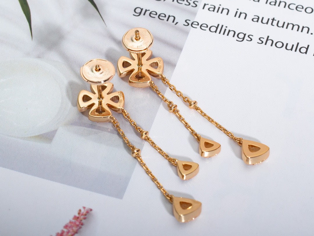 Bvlgari Fiorever Pink Gold Cubic Zirconia Earrings