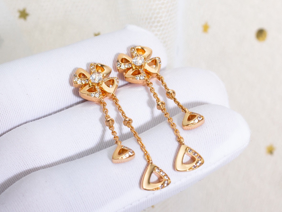 Bvlgari Fiorever Pink Gold Cubic Zirconia Earrings